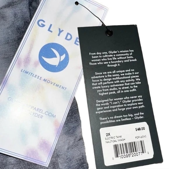 NWT Glyder Electric Tank Nautical Wash Size 2X - Picture 5 of 8